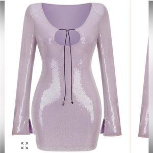 Sequin long sleeves mini dress